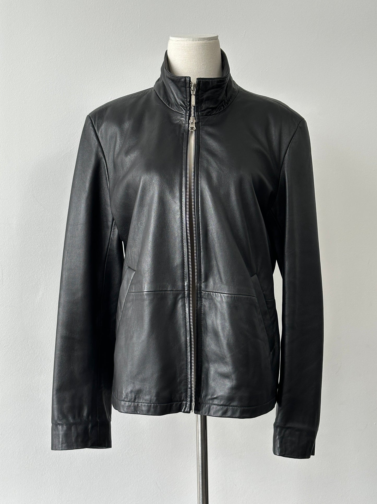 Vintage 2000s Double Zip Leather Jacket - S-M