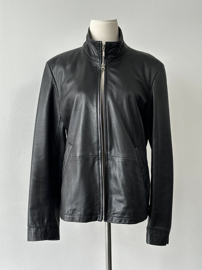Vintage 2000s Double Zip Leather Jacket - S-M
