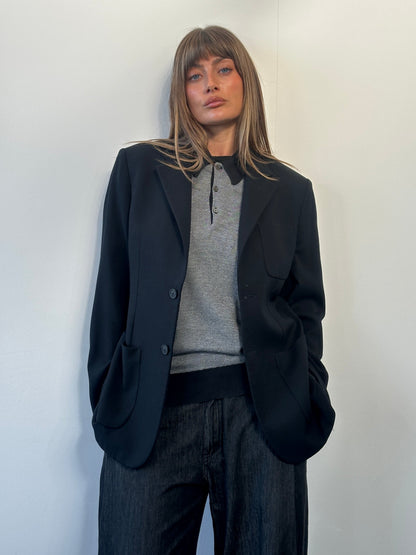 Emporio Armani 2000s Pure Wool Single Breasted Blazer - M