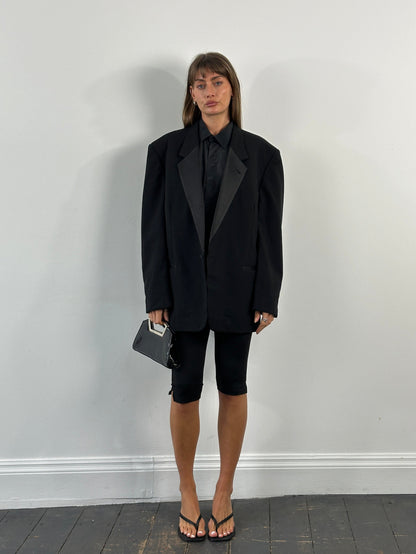 Christian Dior Le Connaisseur 1990s Pure Wool Tuxedo Blazer - 46R/XXL