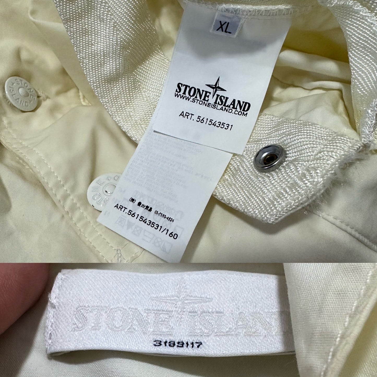 Stone Island Ghost Ventile White Zip Up Jacket