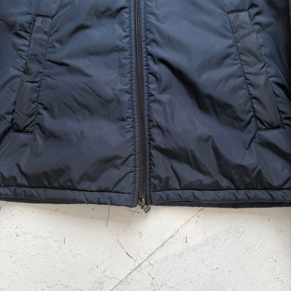 2000s prada mainline iridescent hooded padded jacket | O/S, Navy
