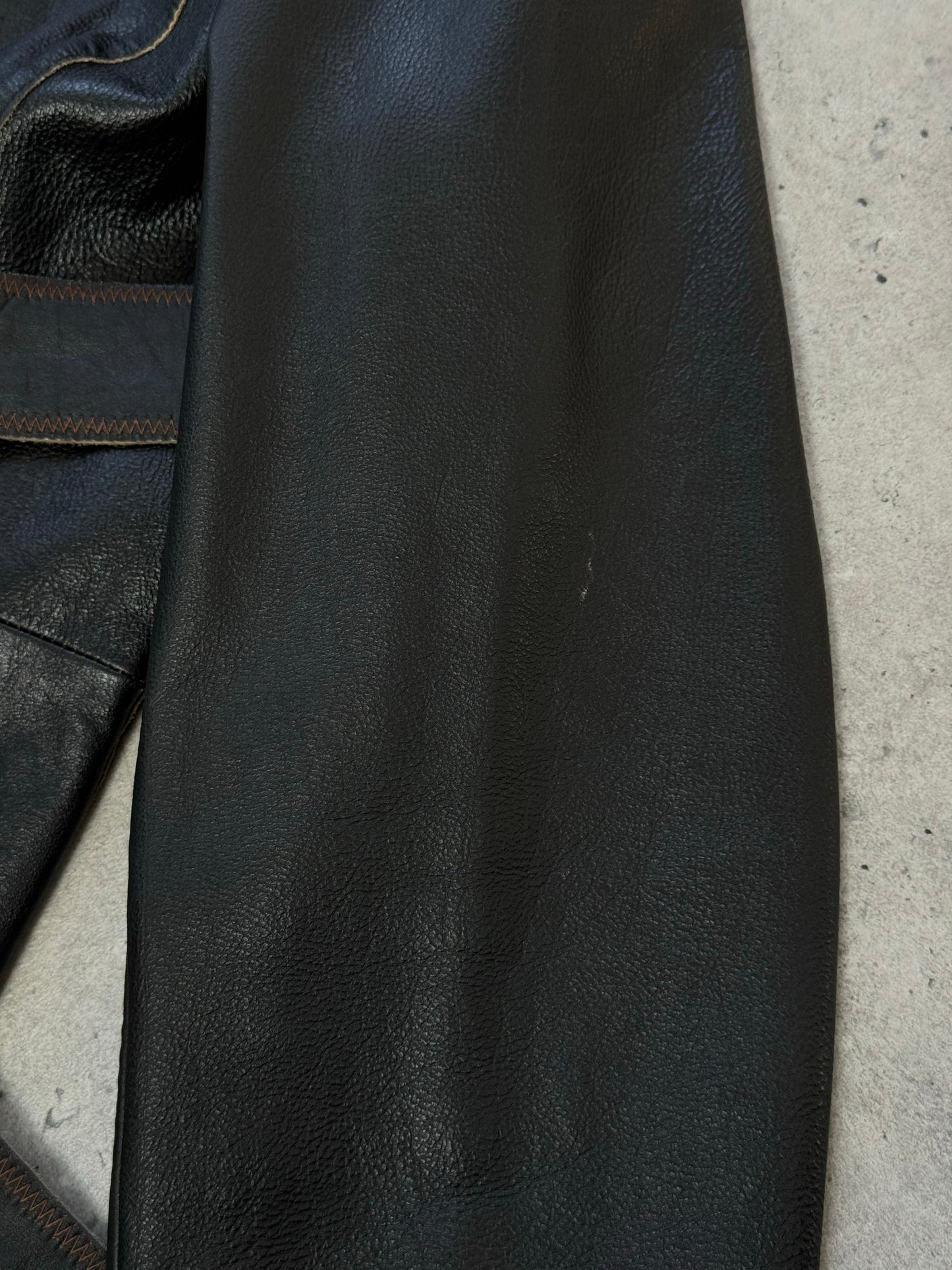 Vintage 1990s Leather Belted Leather Jacket - S