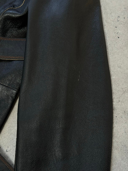 Vintage 1990s Leather Belted Leather Jacket - S