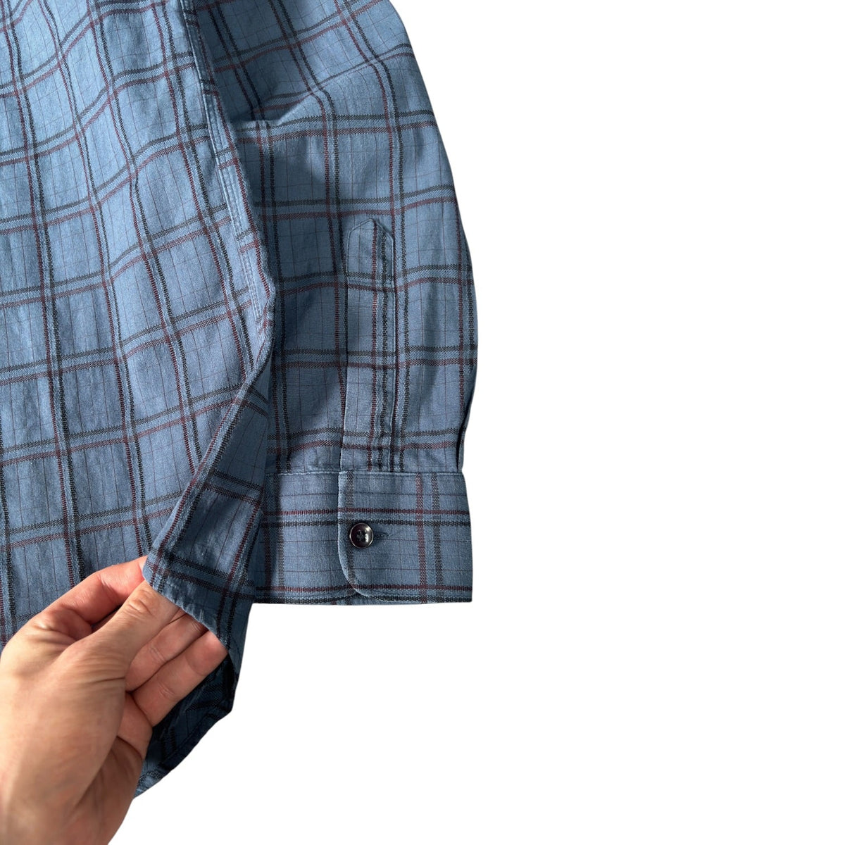 Armani Jeans 00’s Plaid Long Sleeve Shirt L | Large, Blue