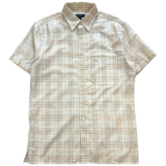 Vintage Burberry Nova Check Button Up Short Sleeve Shirt Size S
