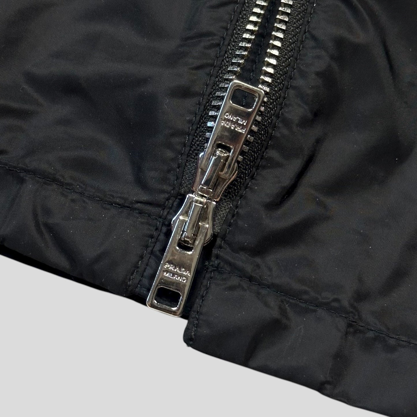 Prada 2018 Rubber Race Logo Nylon Blouson Overshirt Jacket - M/L