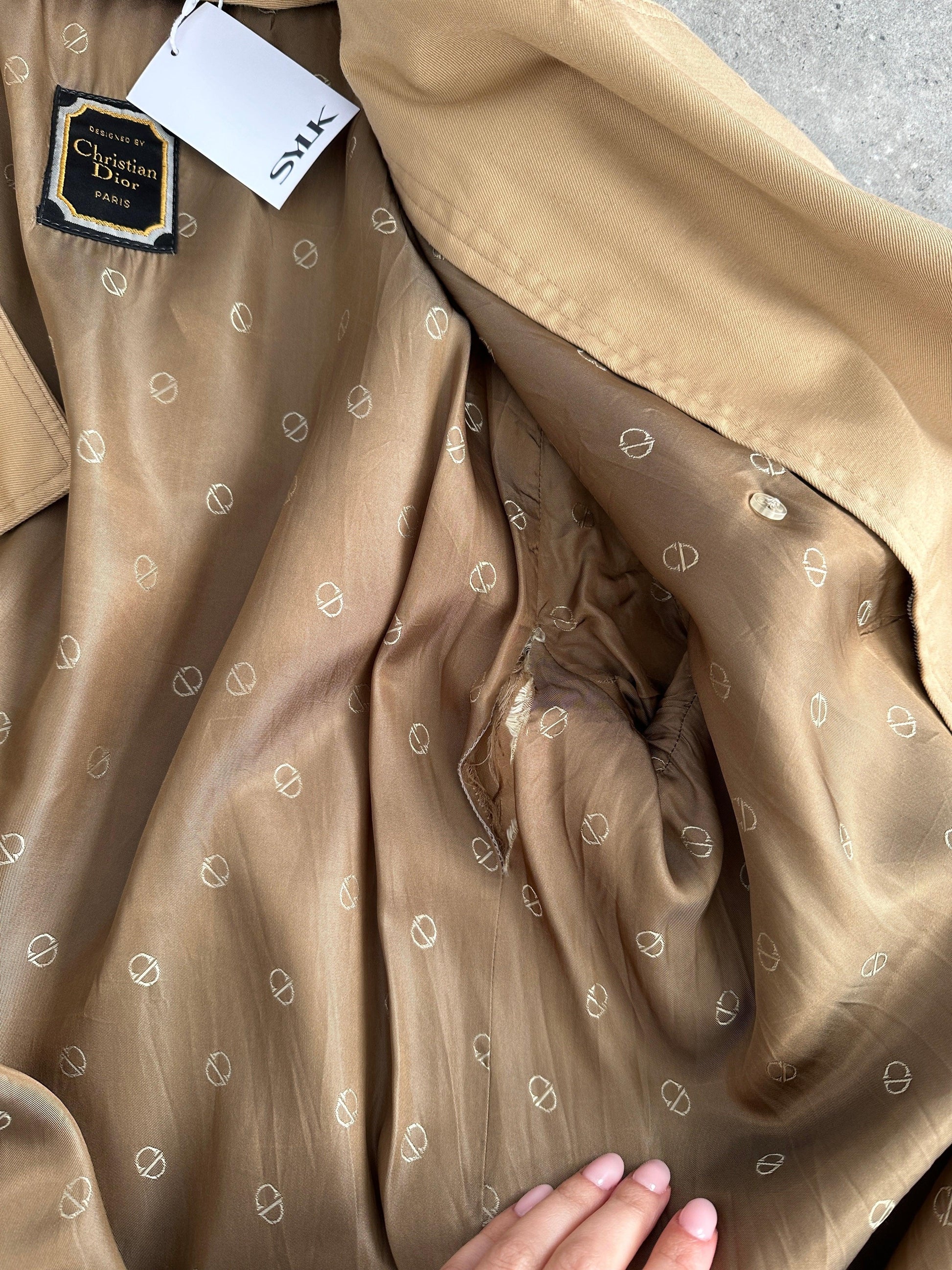 Christian Dior Cotton Double Breasted Trench Coat - L/XL - Known Source