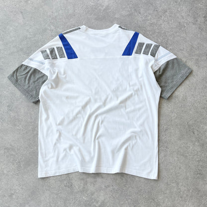 Adidas RARE 1990s colour block embroidered t-shirt (XL)