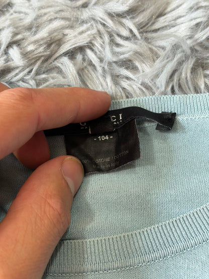 Gucci by Tom Ford 00’s Aqua Blue Light Cotton Knit Jumper - M/L | XL