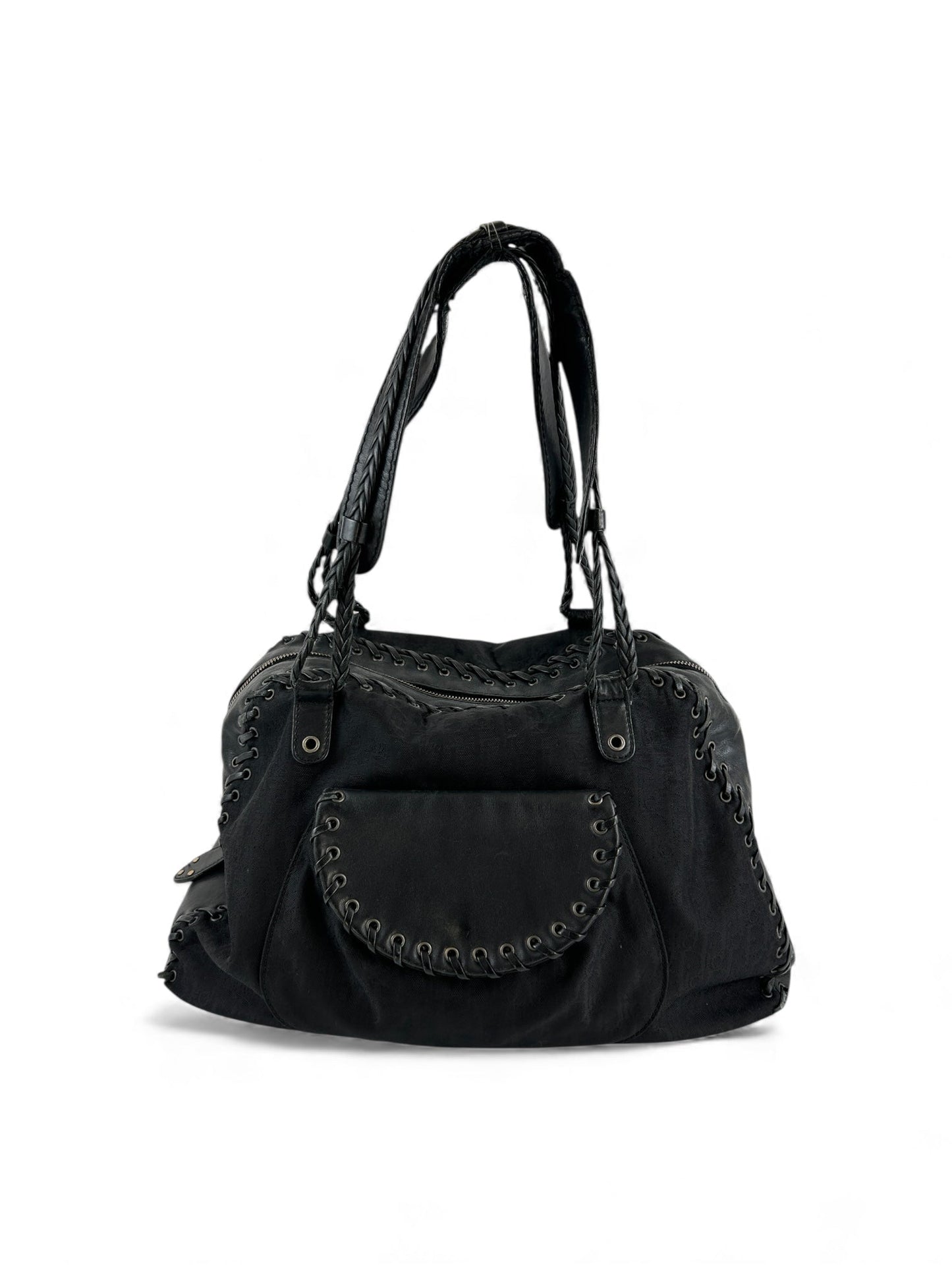 2007 Christian Dior Black Oblique Ethnic Shoulder Bag | O/S, Black
