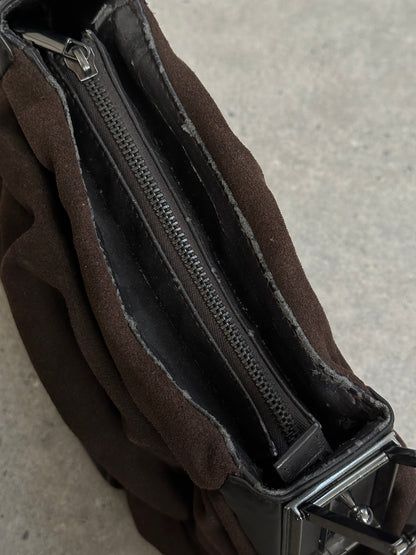 Armani Jeans Suede Ruched Shoulder Bag