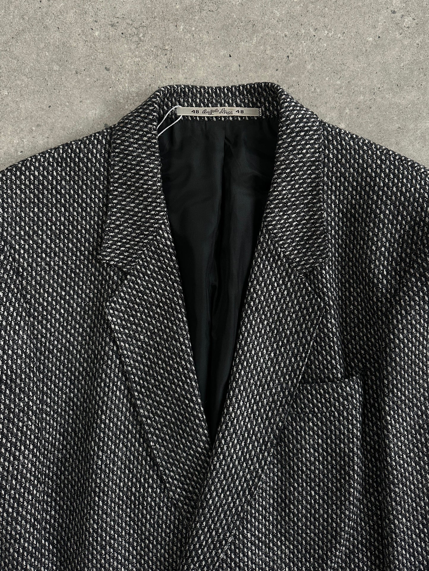 Vintage Wool Alpaca Woven Double Breasted Blazer - M