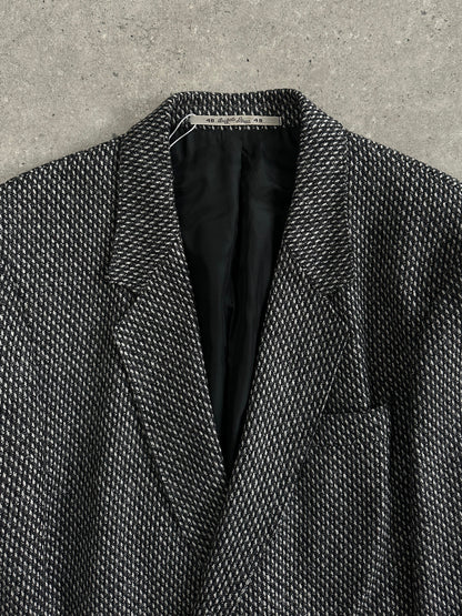 Vintage Wool Alpaca Woven Double Breasted Blazer - M