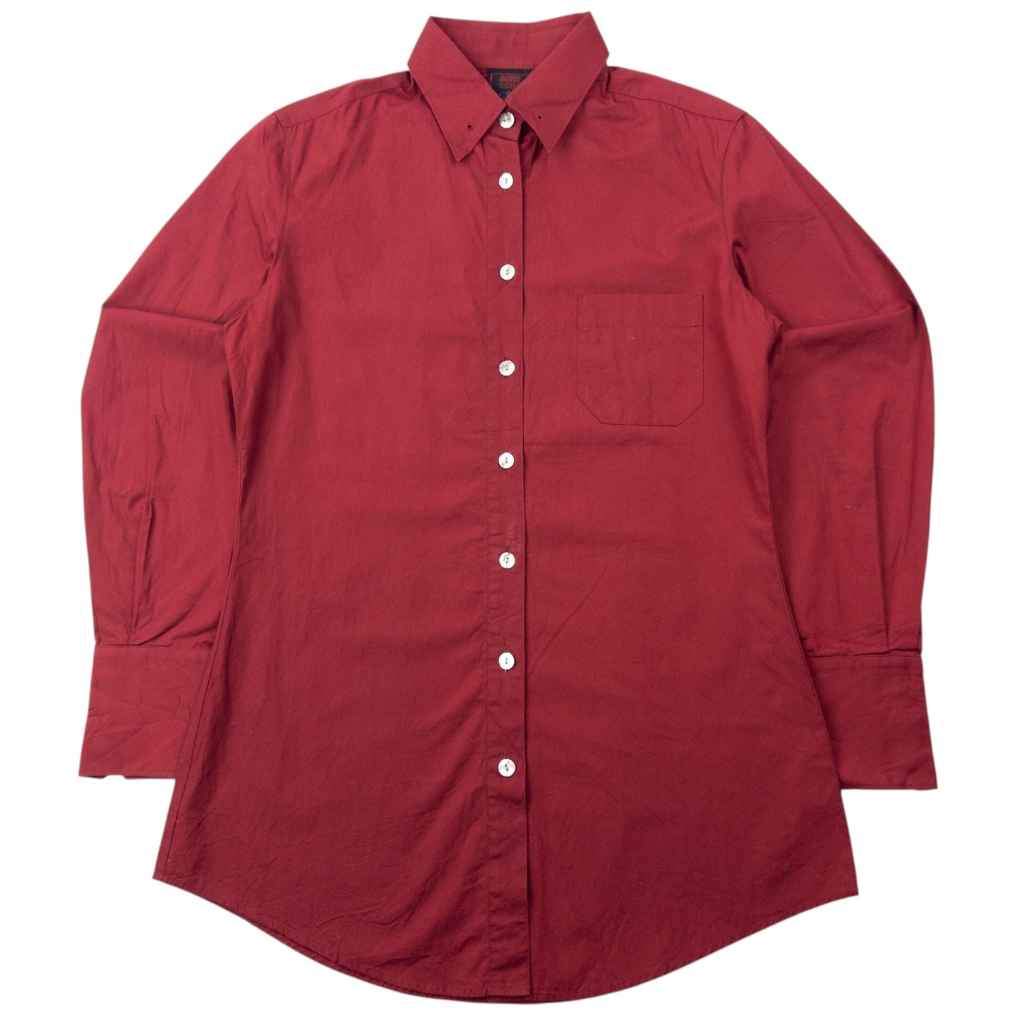 Vintage 90s Jean Paul Gaultier Classique Long Sleeve Button Up Shirt Womens Size M | Medium, Red