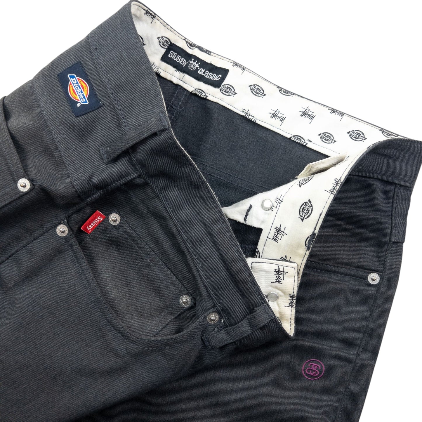 Vintage 2000s Stussy X Dickies Trousers Size W32 | W32, Grey
