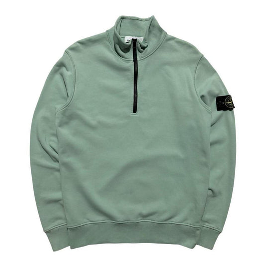 Stone Island Blue Quarter Zip Pullover | Medium, Blue