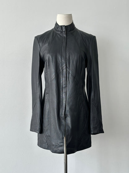 Vintage 2000s Lamb High Neck Leather Jacket - S