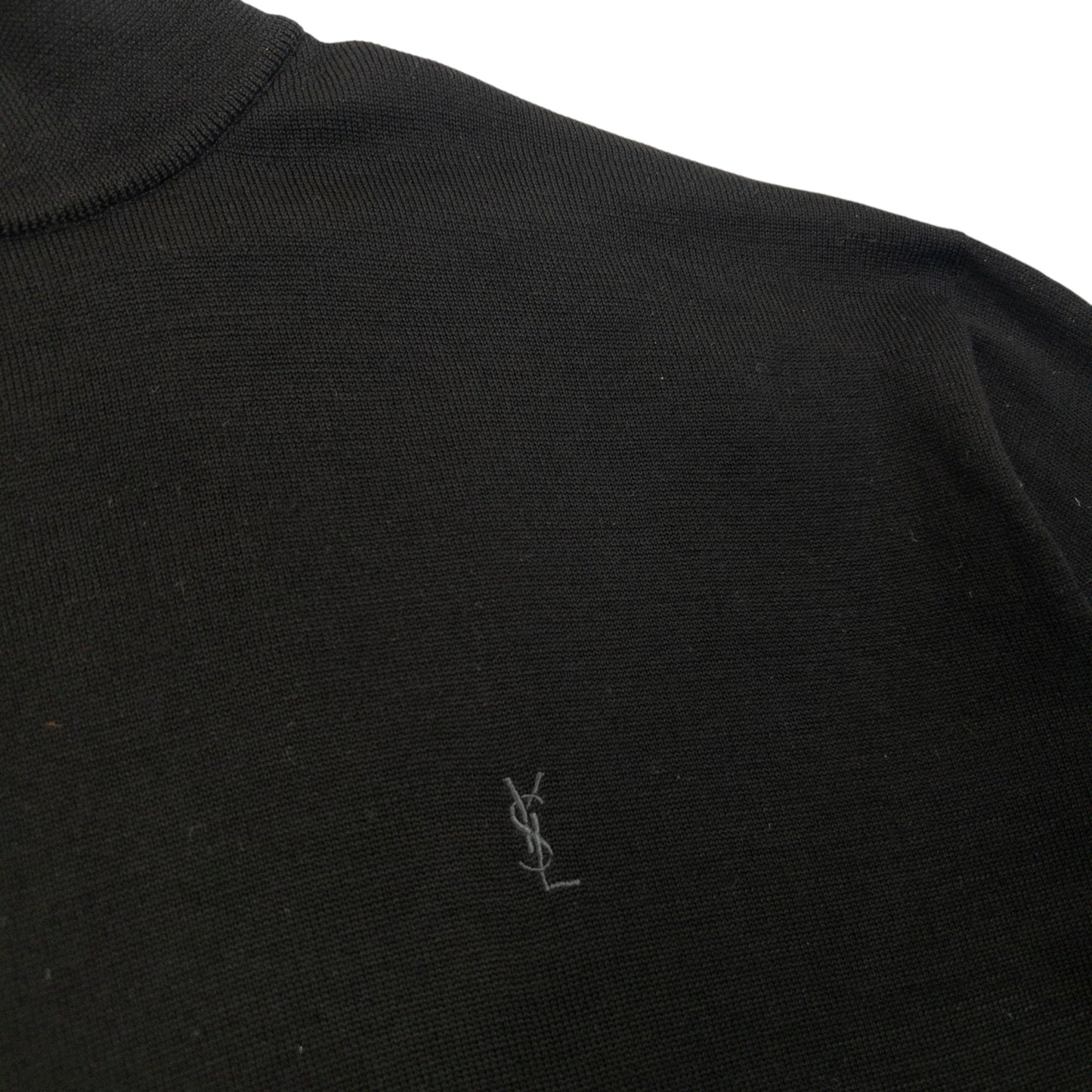 Vintage 90s YSL Yves Saint Laurent Turtleneck Jumper Size L | Large, Black