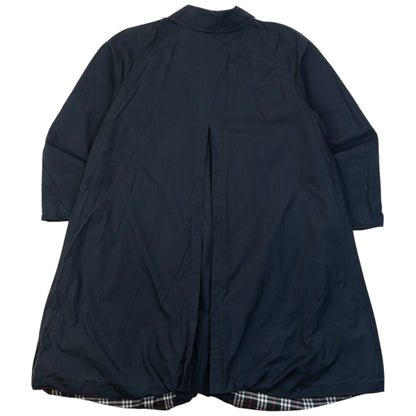 Vintage 90s Burberry Nova Check Lined Trench Jacket Womens Size L | Large, Navy