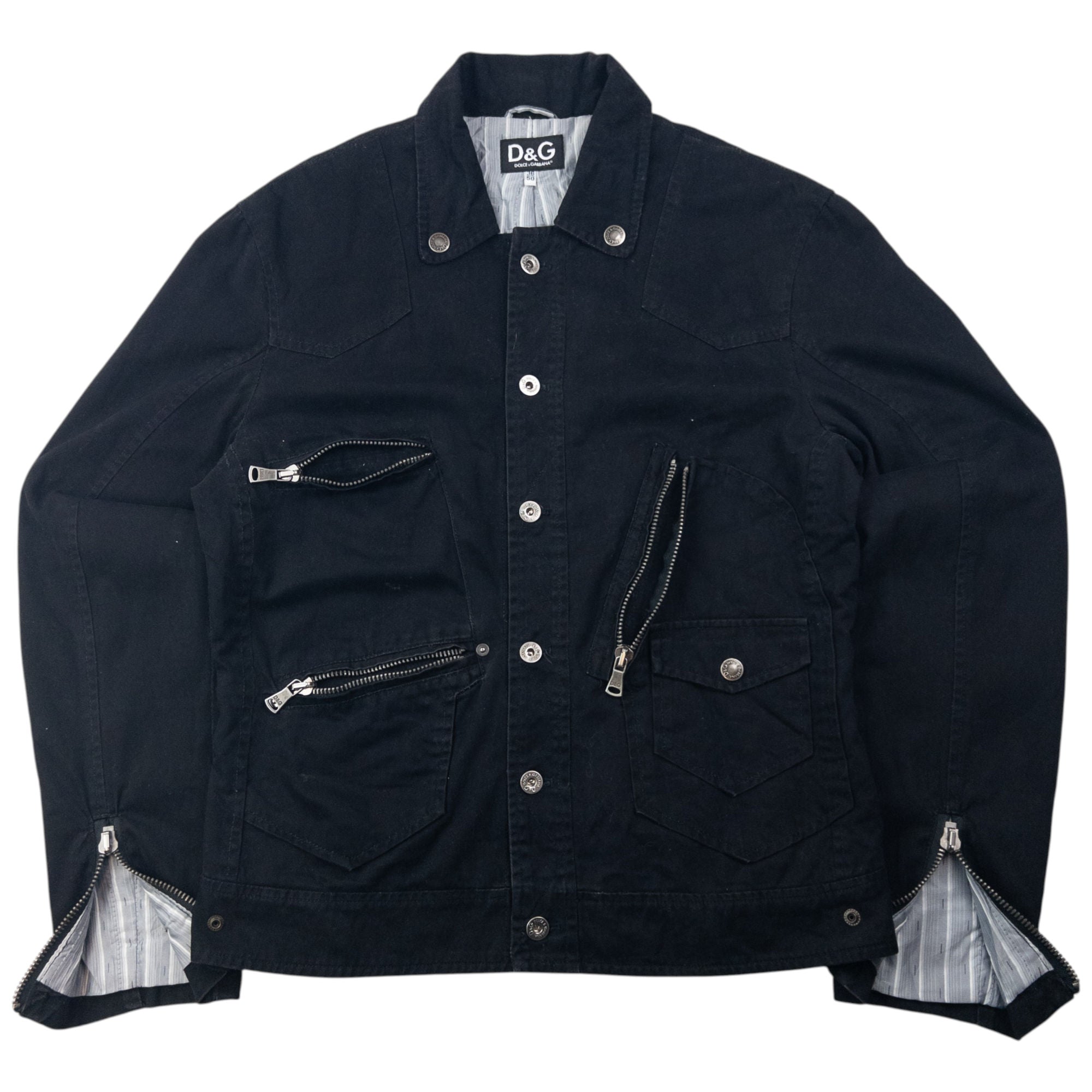 Dolce & Gabbana Black Nylon Puffer Men Full Zip Men 00s