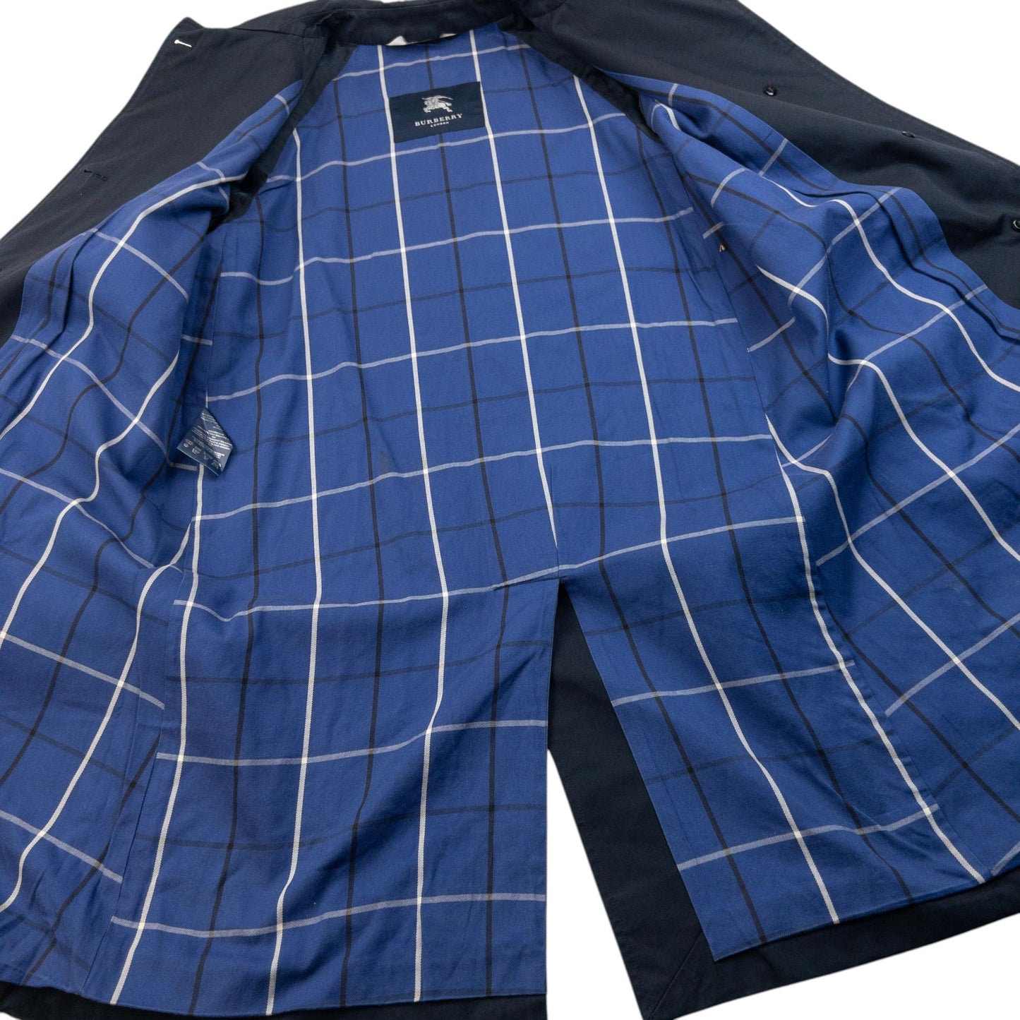 Vintage 2000s Burberry Nova Check Lined Trench Jacket Womens Size S | Small, Navy