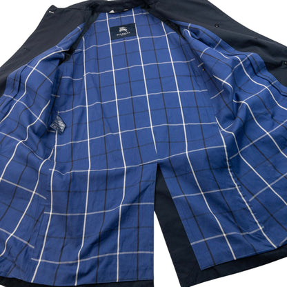 Vintage 2000s Burberry Nova Check Lined Trench Jacket Womens Size S | Small, Navy