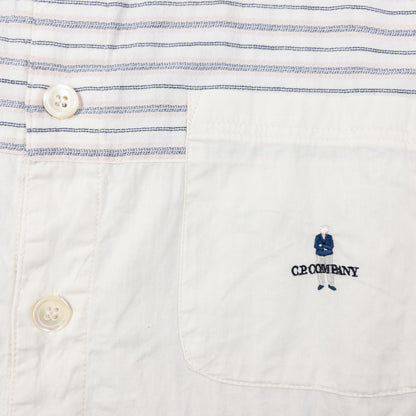 Vintage 90s CP Company Striped Long Sleeve Button Up Shirt Size S | Small, Cream