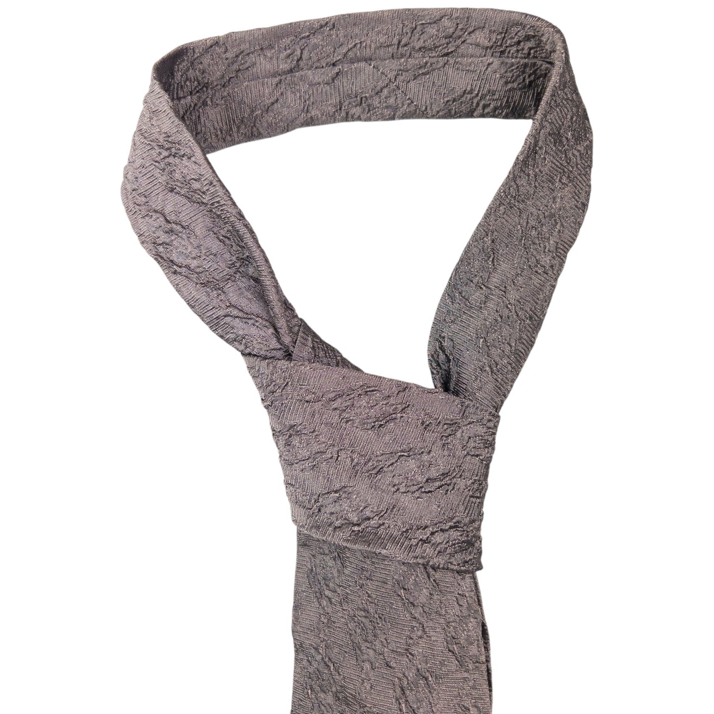 Vintage 2000s Issey Miyake Crinkle Silk Tie | O/S, Grey