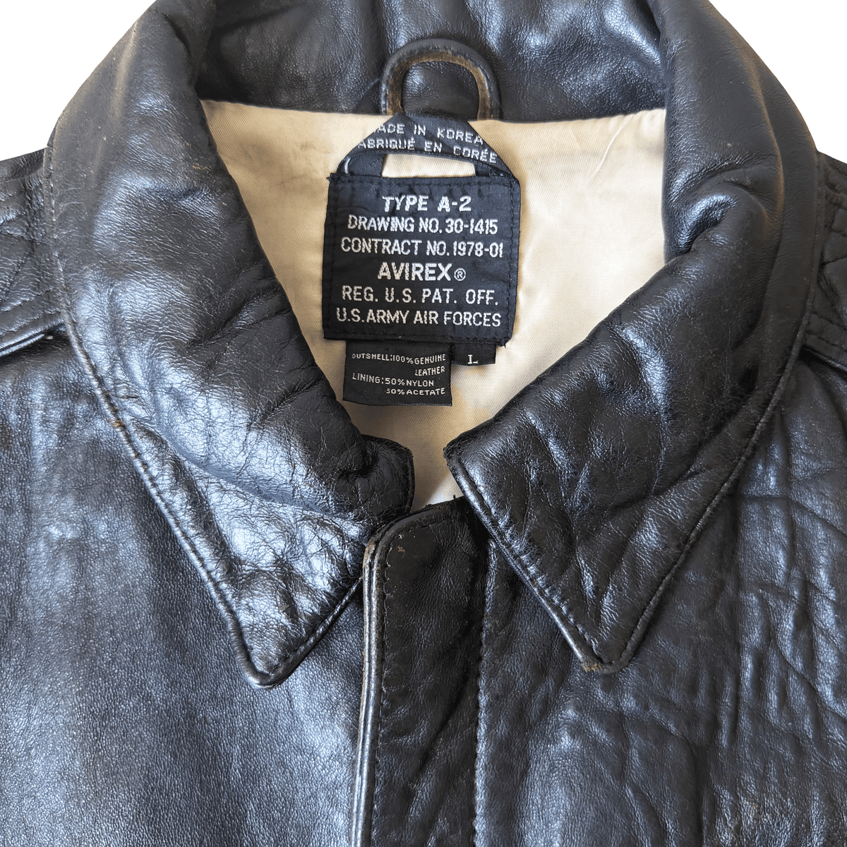Avirex 1990 'Alpha Jet' A2 Leather Flight Jacket - L | Large, Red