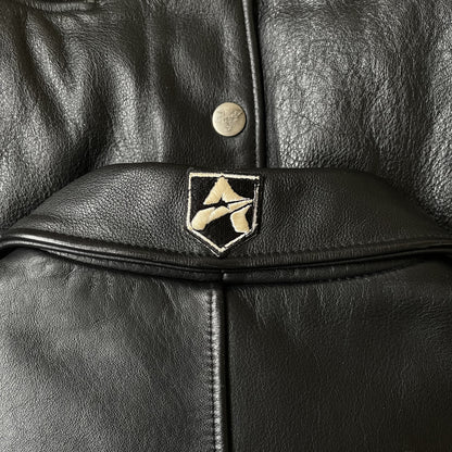 Avirex Spell Out Leather Varsity Jacket - M | Medium, Red