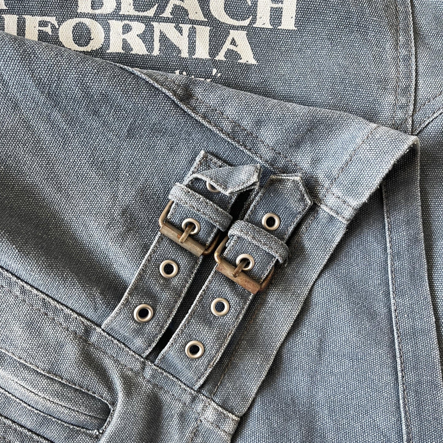 Bates Leathers Denim Zip Up Biker Vest - M