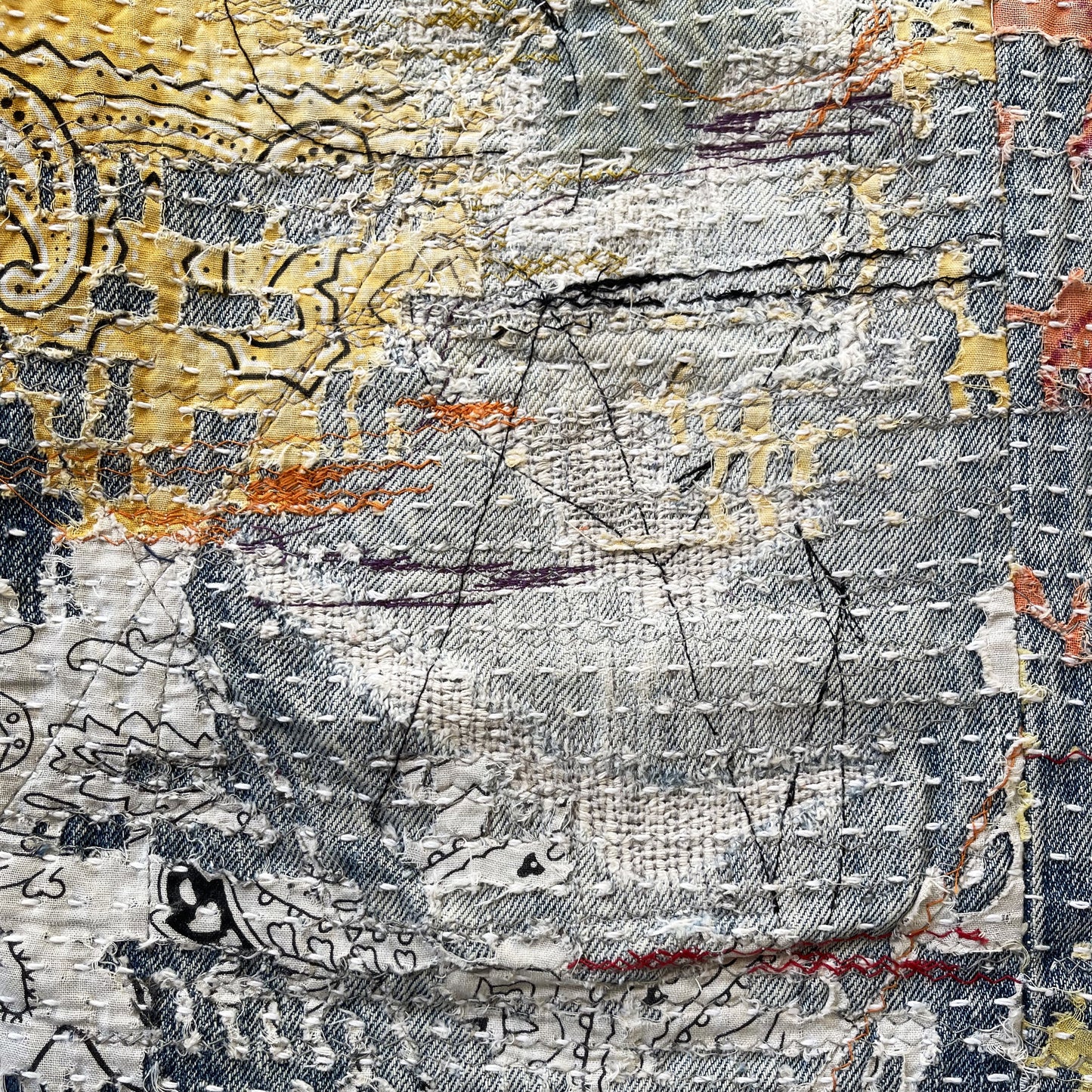 Boro Bandana Sashiko Distressed Jeans - W30"