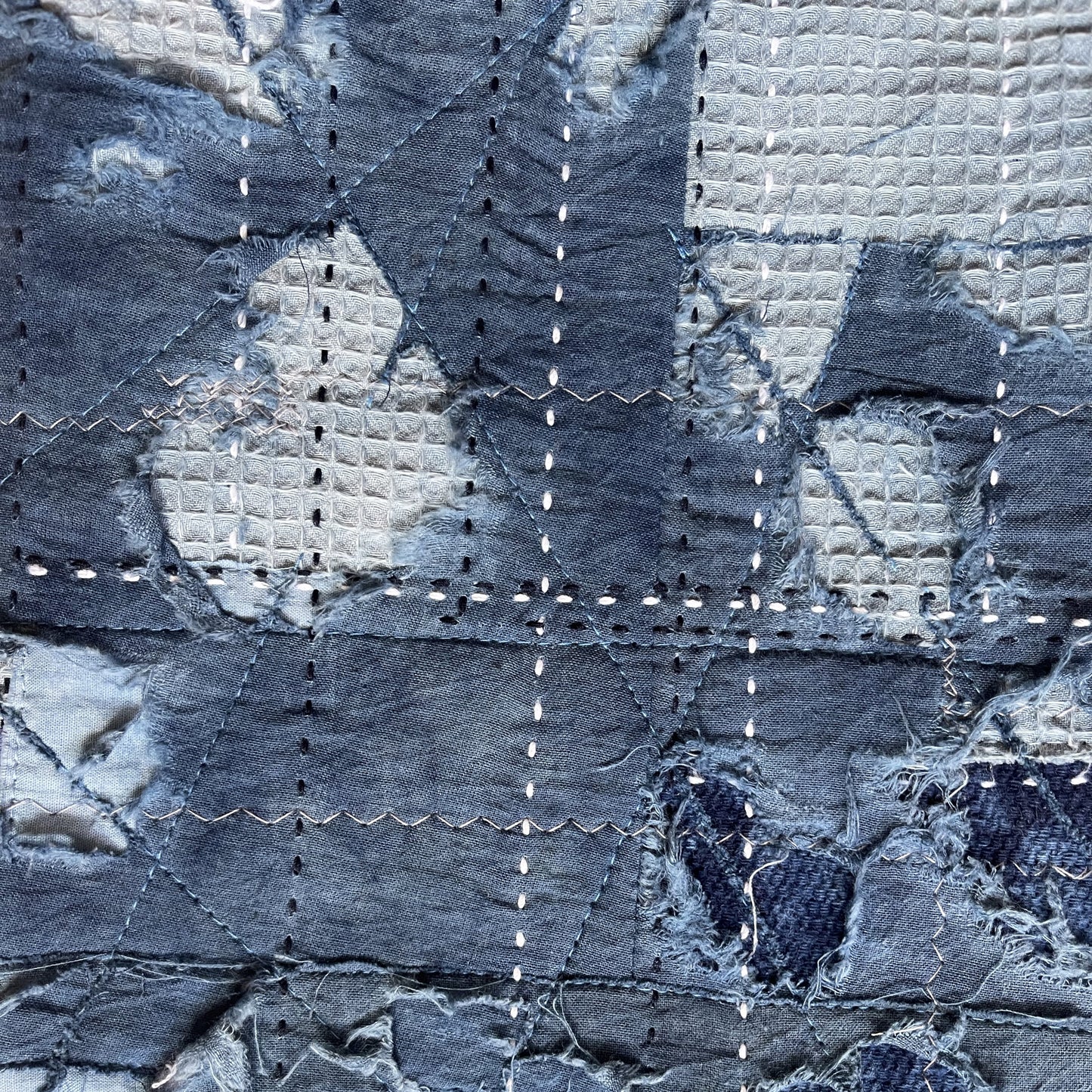 Indigo Boro Sashiko Distressed 501 Jeans - W32"