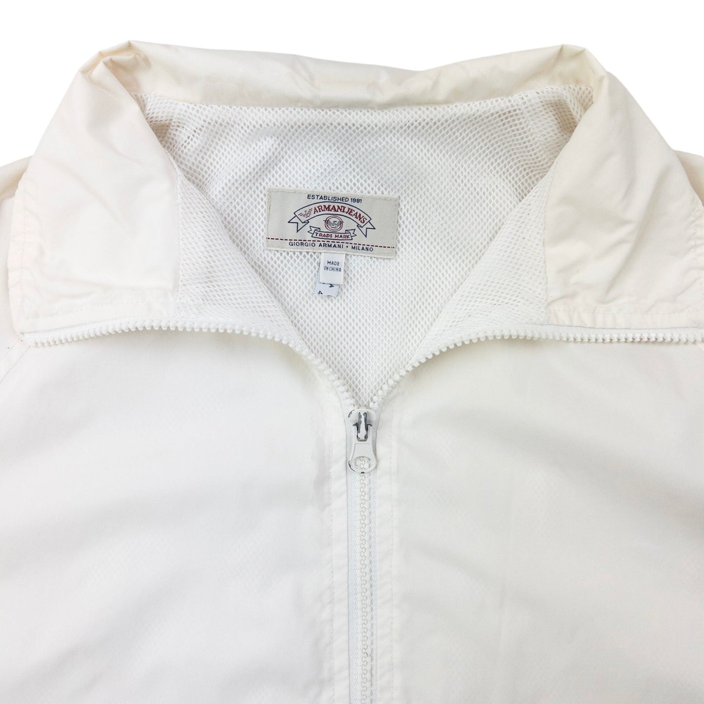 Vintage 90s Armani Jeans Pro Garment Zip Up Jacket Size L | Large, Red