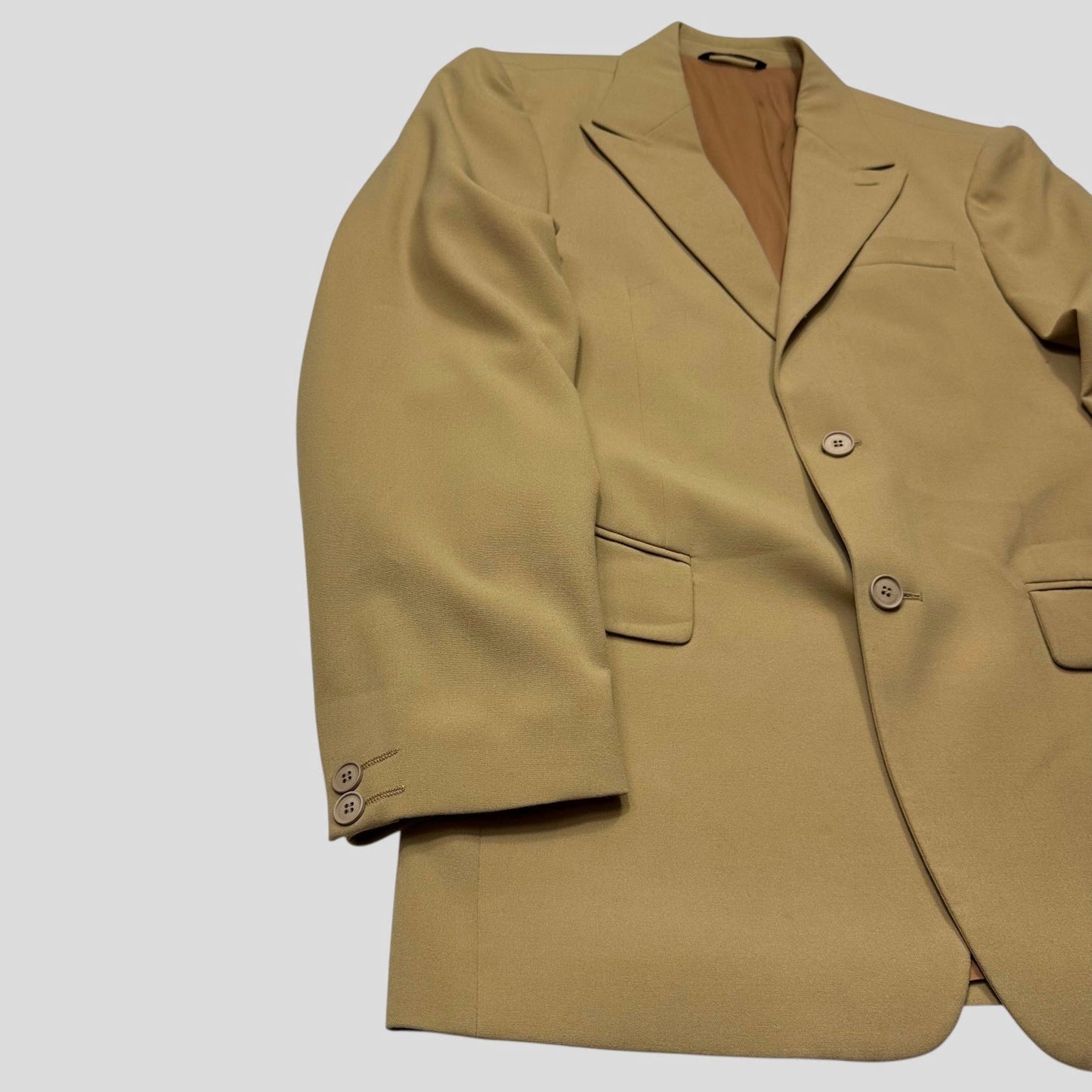 Versace Jeans Couture 00’s Camel Rayon Blazer Suit Jacket - IT50 (M/L) | Default Title, Brown