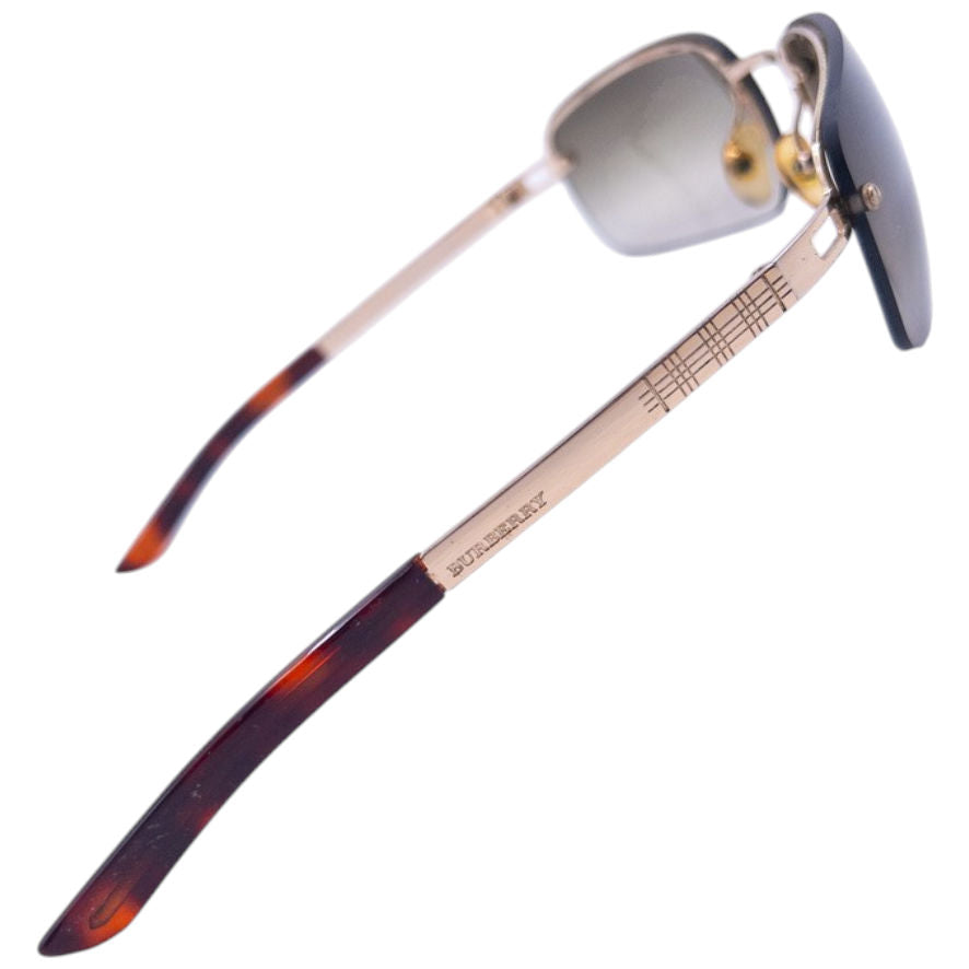 Vintage Burberry Nova Check Rimless Sunglasses