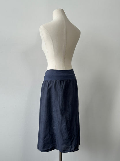 Vintage 1990s Pure Linen Midi Skirt - W30