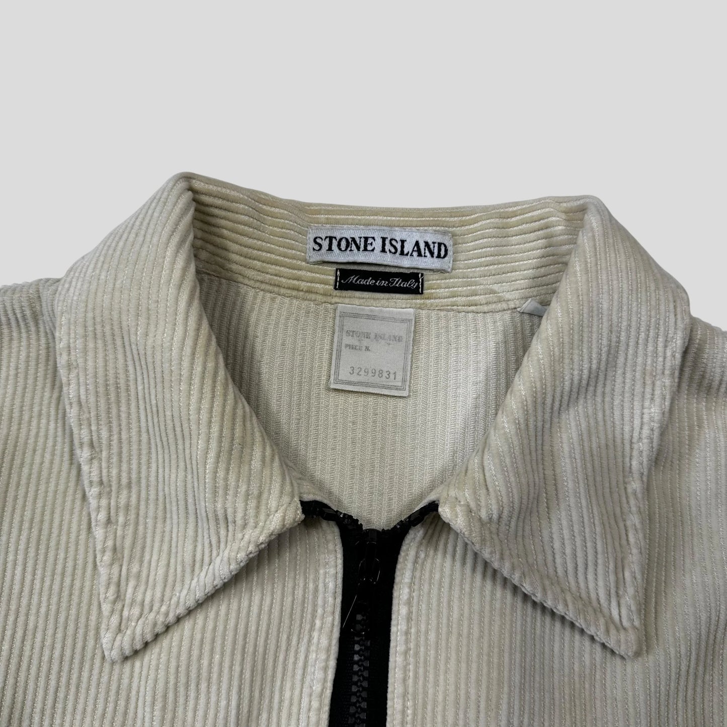 Stone Island 1995 Double Pocket Zip-Up Jumbo Corduroy Shirt - M/L