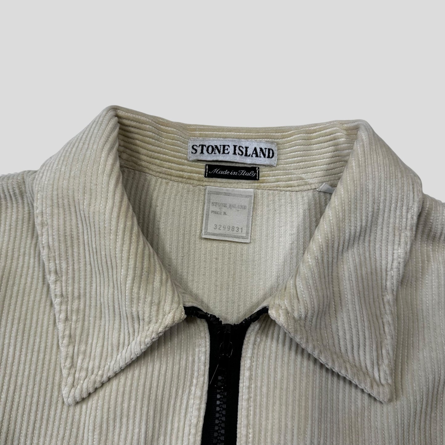 Stone Island 1995 Double Pocket Zip-Up Jumbo Corduroy Shirt - M/L | Default Title, Cream