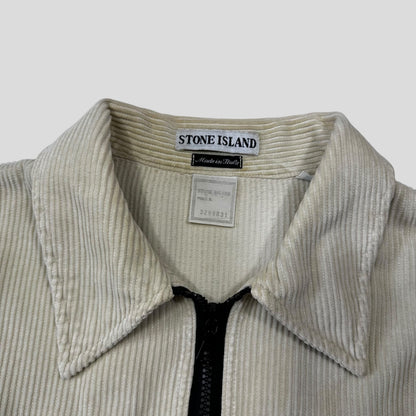 Stone Island 1995 Double Pocket Zip-Up Jumbo Corduroy Shirt - M/L | Default Title, Cream