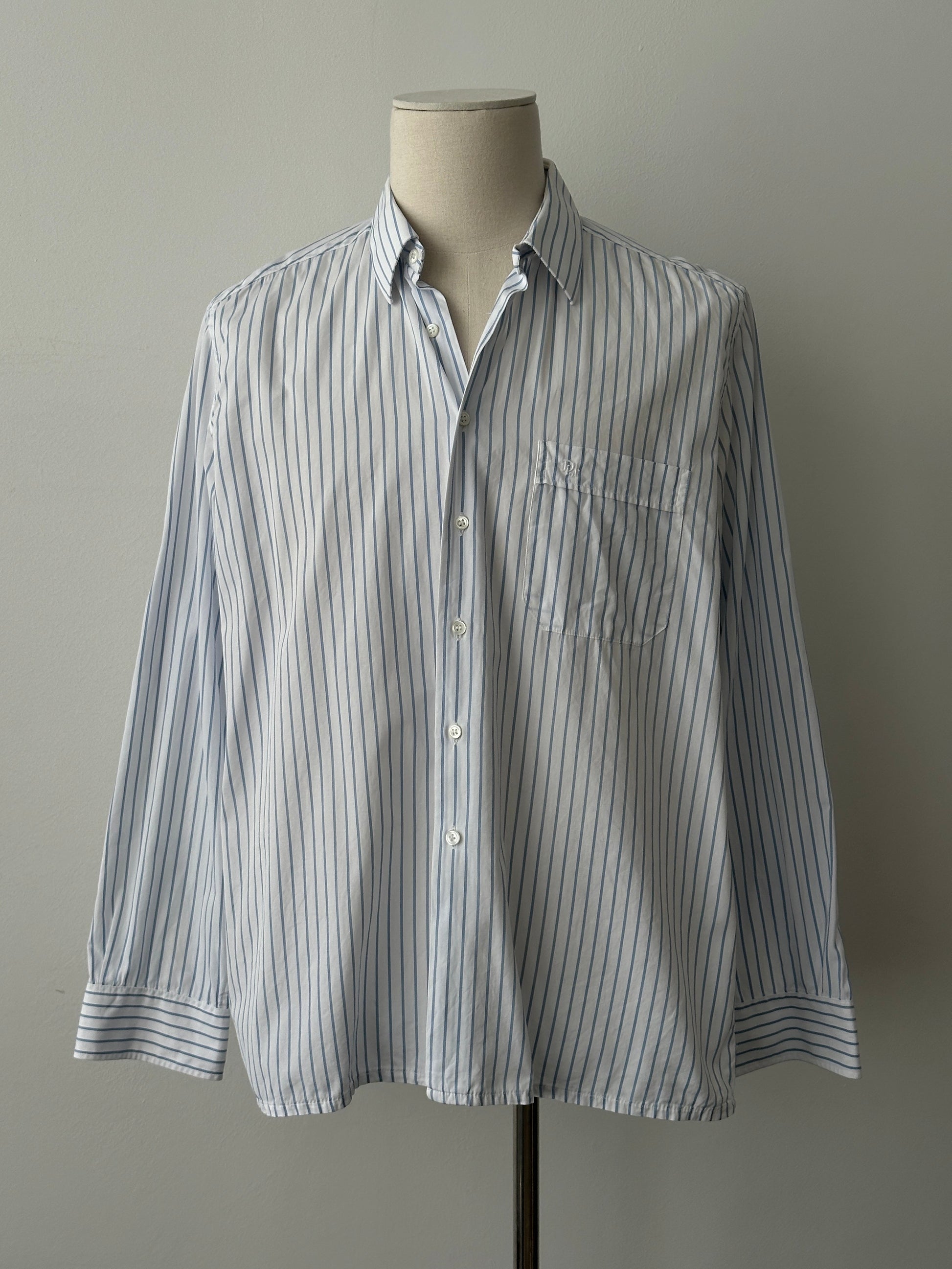 Christian Dior Monsieur Paris 1990s Pure Cotton Striped Shirt - L