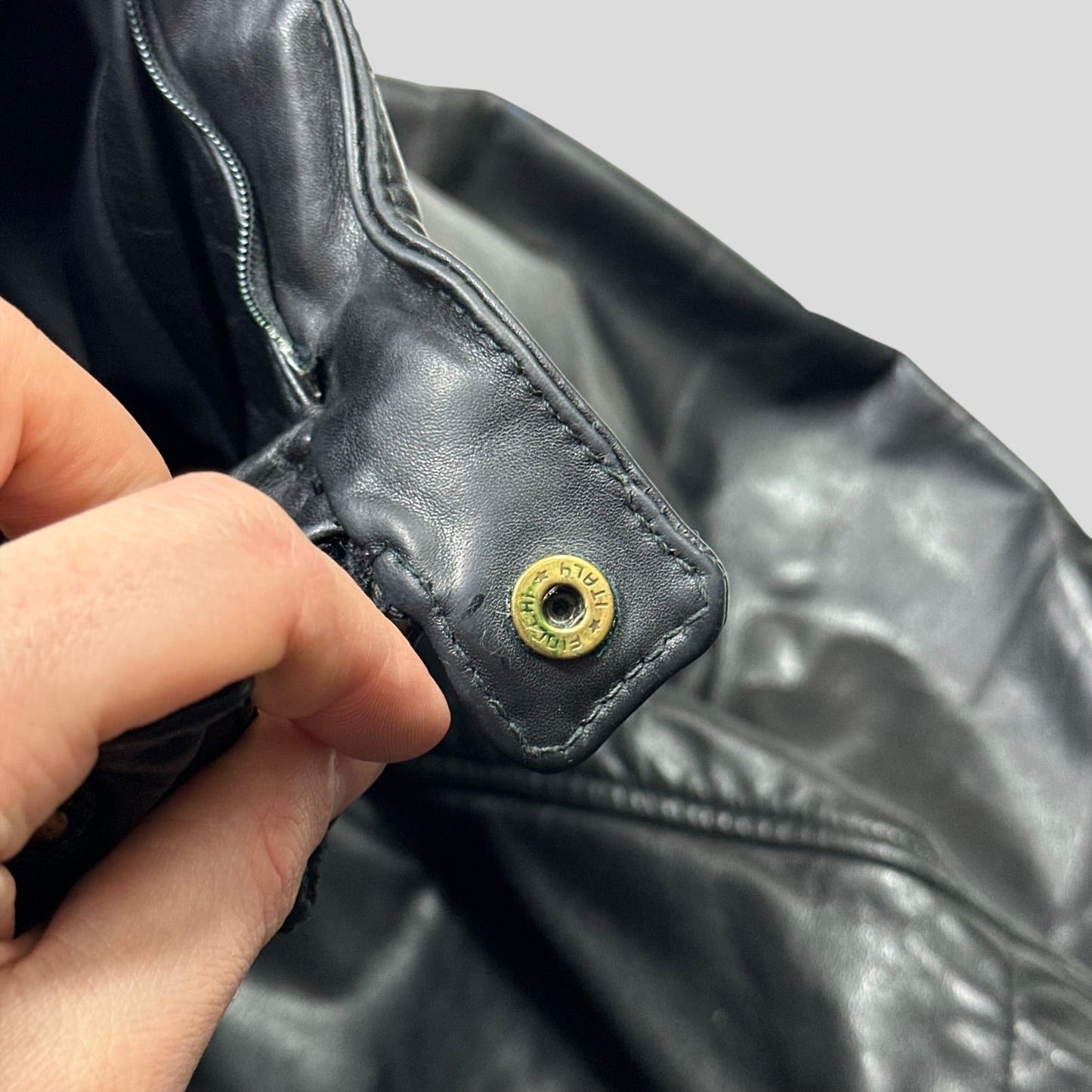 Neil Barrett 00’s Textured Padded Leather Moto Jacket - L | Default Title, Black