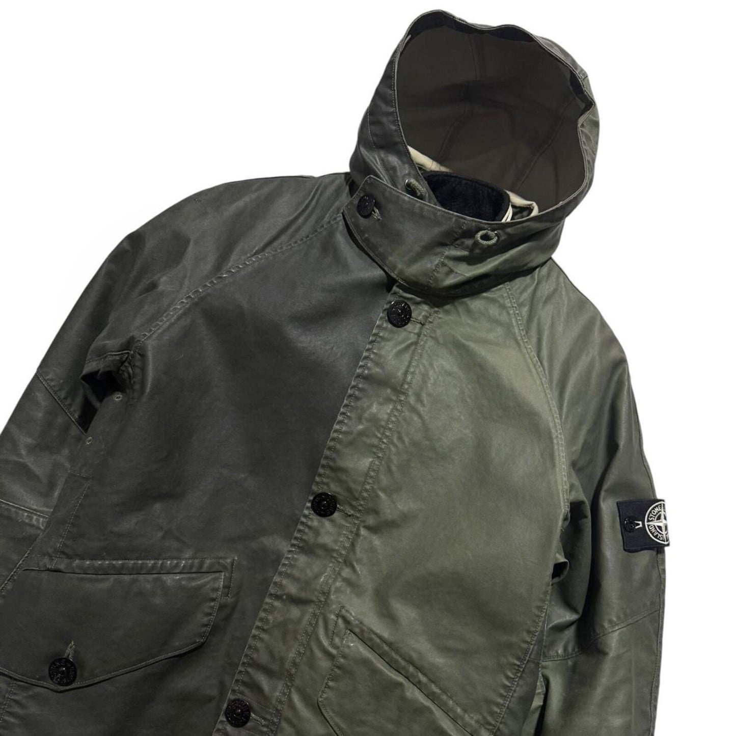 Stone Island A/W 2009 Waxed Ice Jacket | Large, Olive