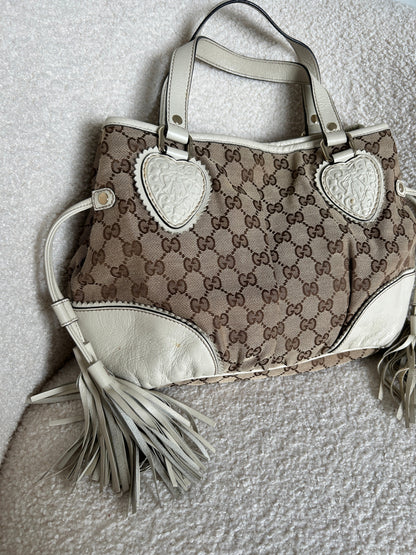 Vintage 90s Gucci Monogram GG Tassel Handbag | O/S, Multicoloured