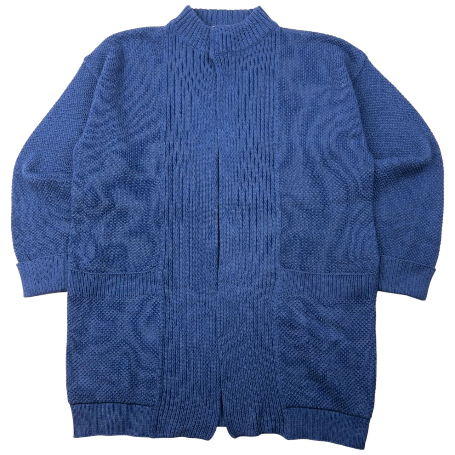 Vintage 80s Issey Miyake Knitted Wrap Cardigan Size S | Small, Blue