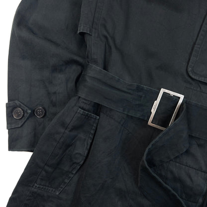 Vintage 2000s YSL Yves Saint Laurent By Tom Ford Belt Waist Trench Jacket Womens | Medium, Black
