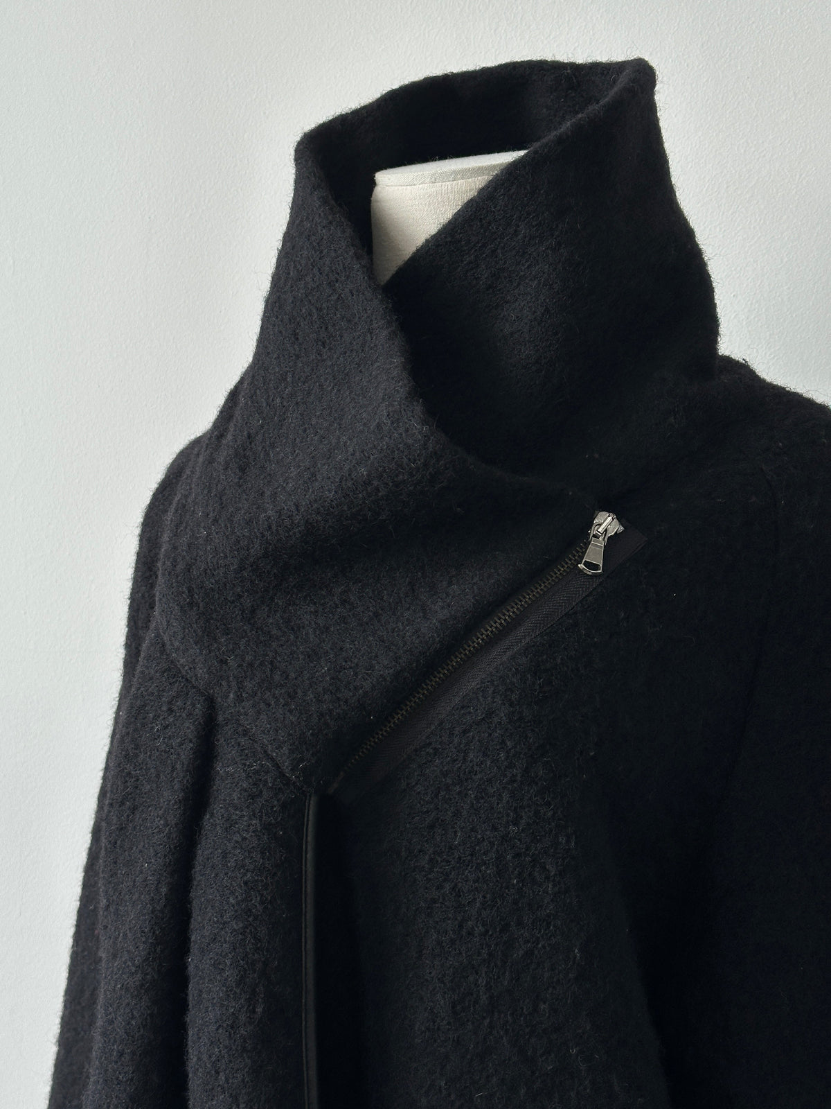Vintage 2000s Wool Double Faced Asymmetric Wrap Coat - XL