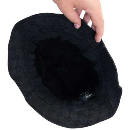 Vintage 2000s Gucci Monogram Bucket Hat Size L | O/S, Black