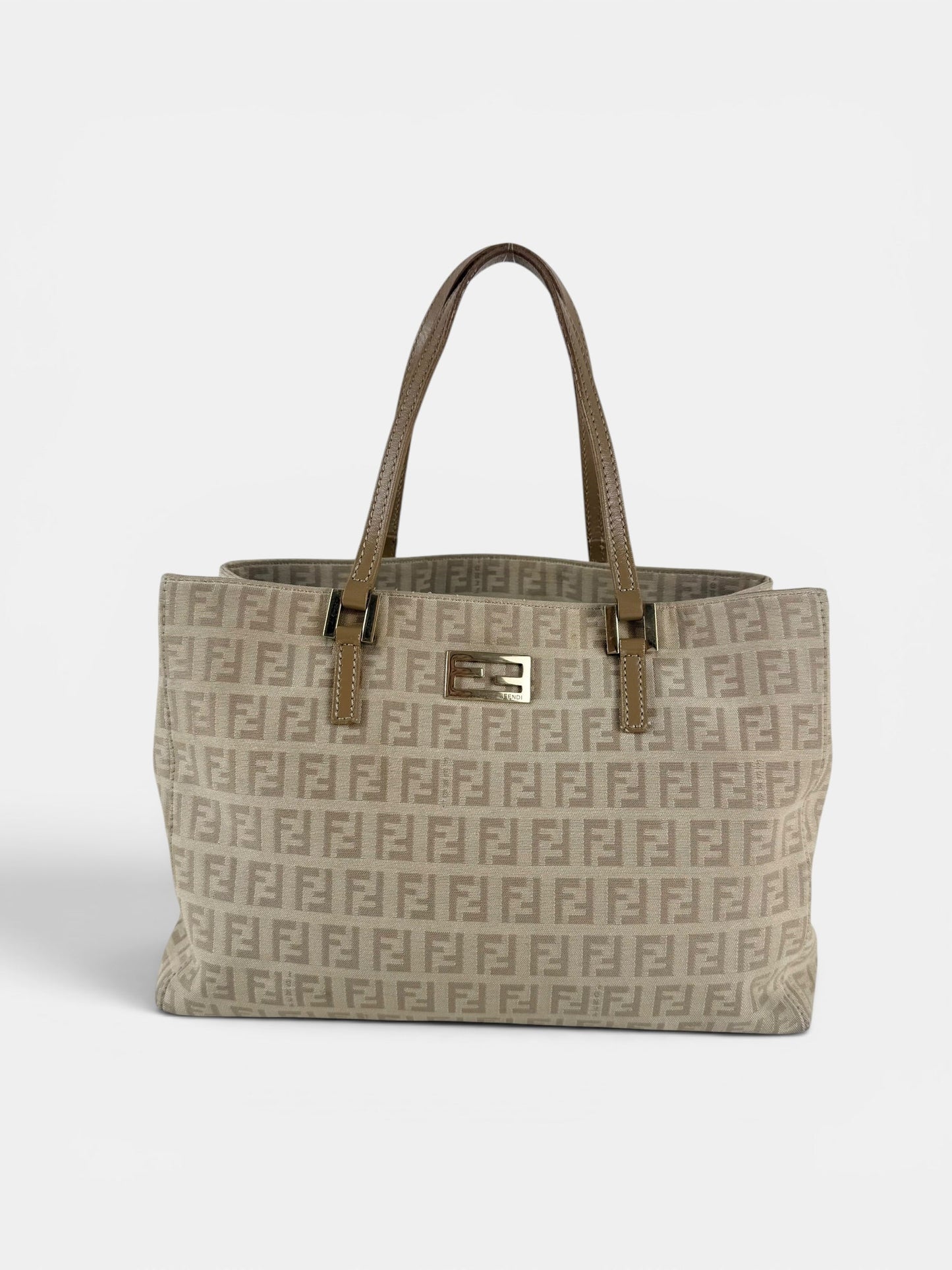 90s Fendi Zucca Beige Handbag | O/S, Multicoloured